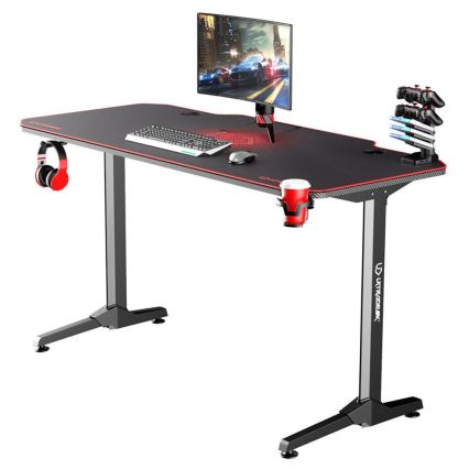 Table gaming 140 x 66 cm noir/rouge