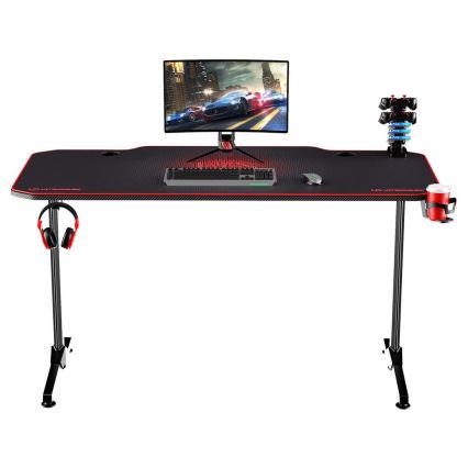 Table gaming 140 x 66 cm noir/rouge