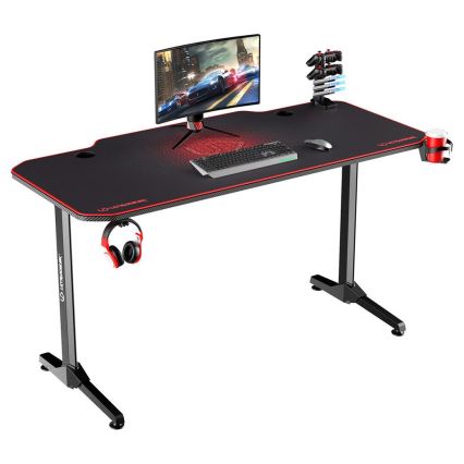 Table gaming 140 x 66 cm noir/rouge