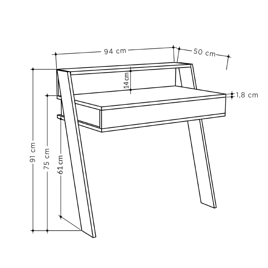 Table murale COWORK 91x94 cm anthracite