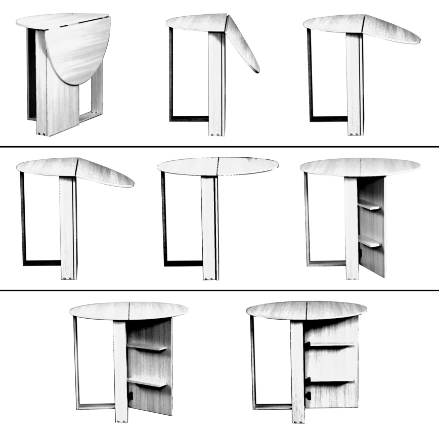 Table pliable MIDDLE 77x90 cm blanc