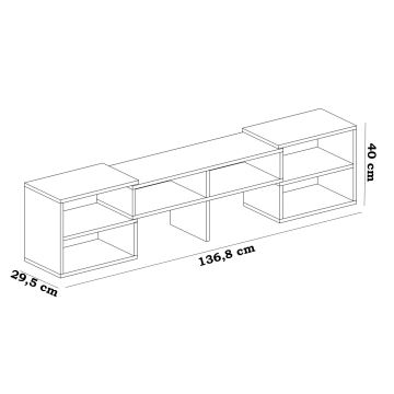 Table TV CARE 40x136,8 cm blanche