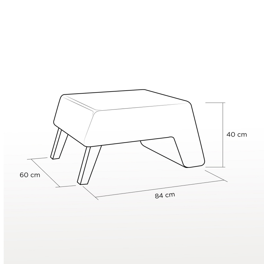 Taboret KATE 40x84 cm rood