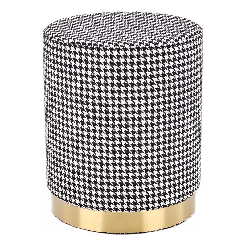 Tabouret ARUNA d. 36 cm blanc/noir/doré