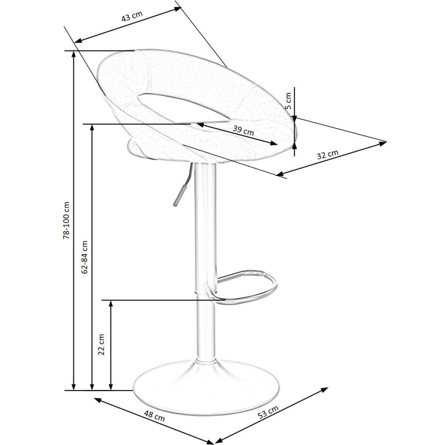 Tabouret de bar 100x48 cm gris/anthracite