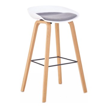 Tabouret de bar 81x51 cm beige/blanc