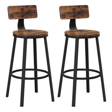 Tabouret de bar AVEN marron/noir