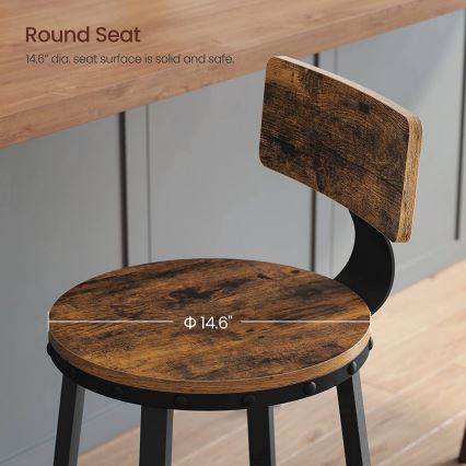 Tabouret de bar AVEN marron/noir