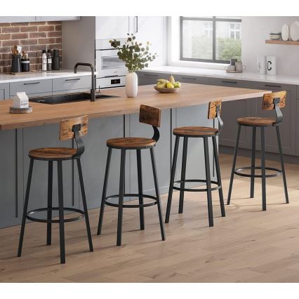 Tabouret de bar AVEN marron/noir