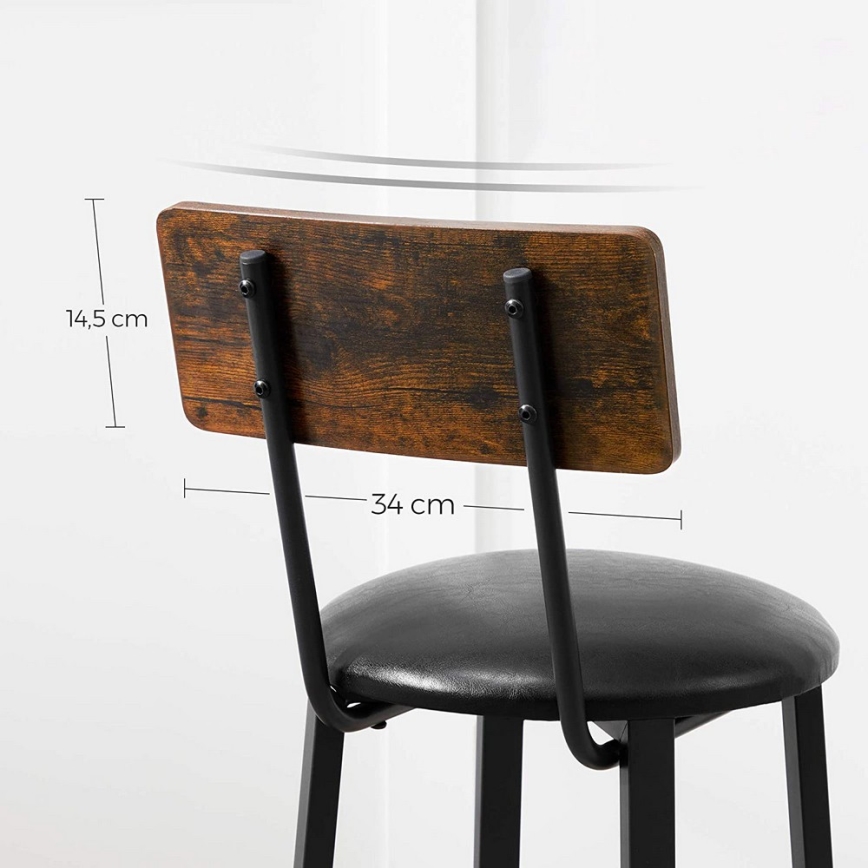 Tabouret de bar AVEN marron/noir