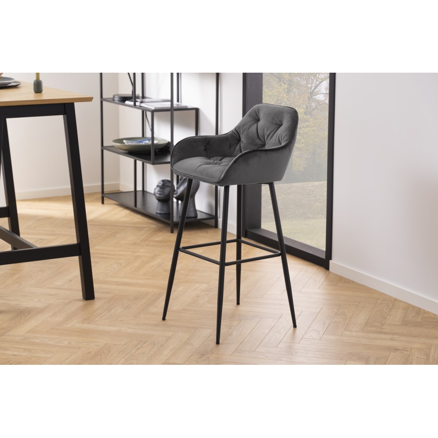 Tabouret de bar AYLIN 1 pcs gris foncé