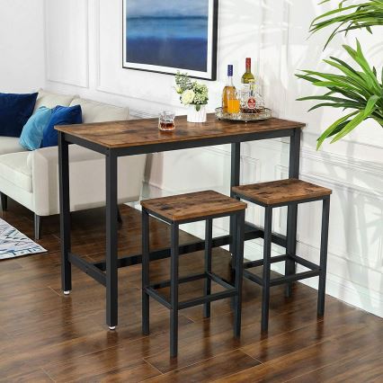 Tabouret de bar LOE marron/noir