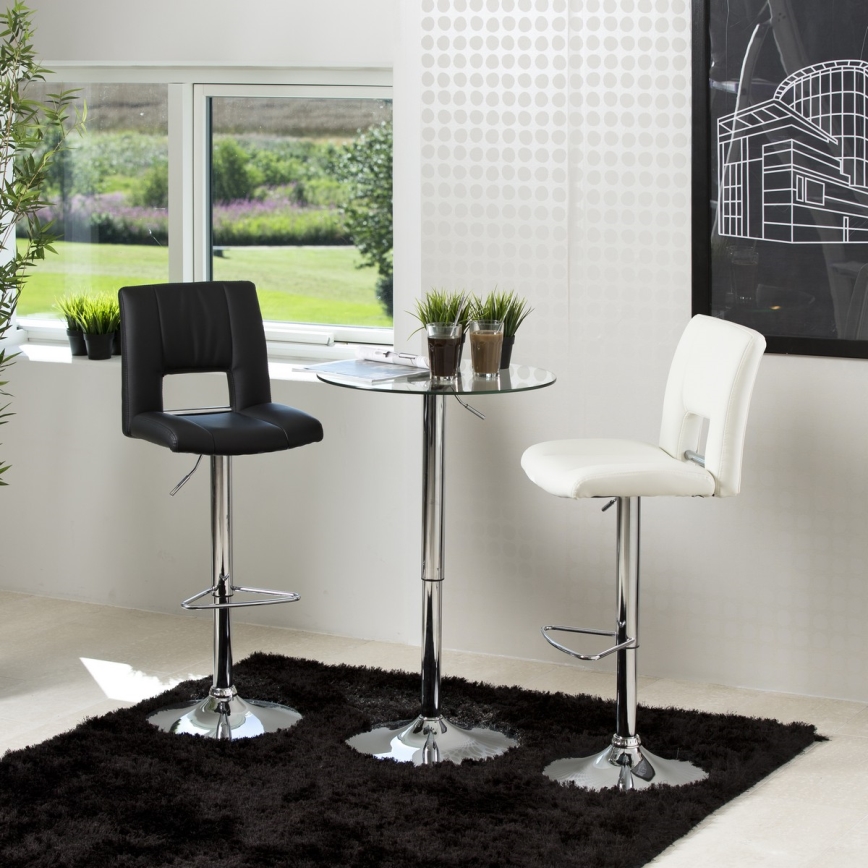 Tabouret de bar SERENA 1 pcs noir/chrome mat