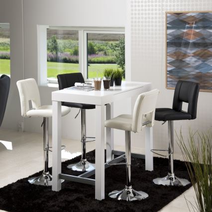 Tabouret de bar SERENA 1 pcs noir/chrome mat