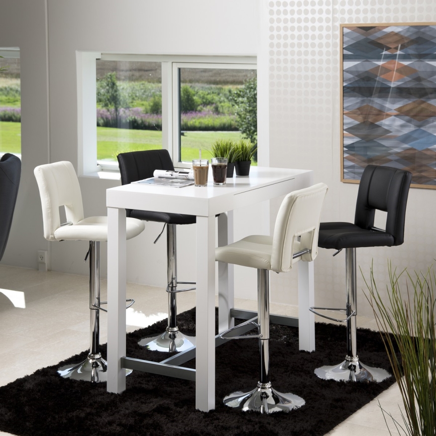 Tabouret de bar SERENA 1 pcs noir/chrome mat