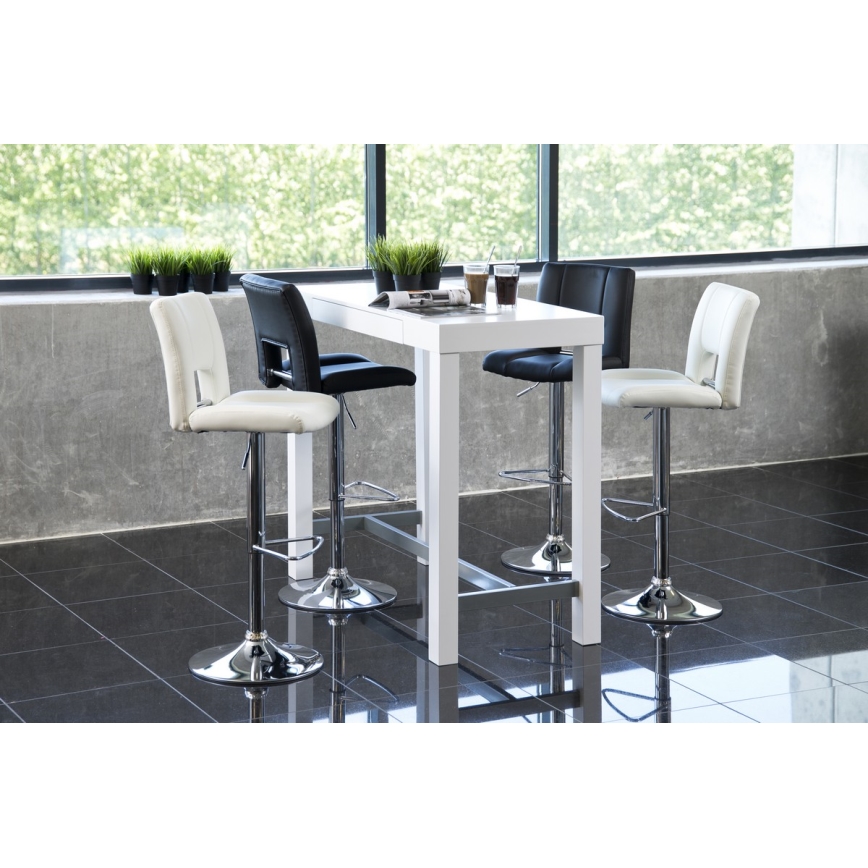 Tabouret de bar SERENA 1 pcs noir/chrome mat