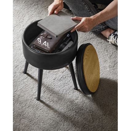 Tabouret en cuir CORE noir