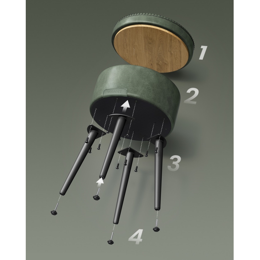 Tabouret en cuir CORE vert