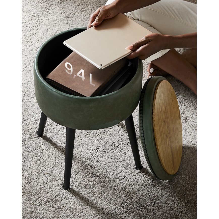 Tabouret en cuir CORE vert