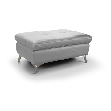 Tabouret en cuir SALERNO II 66x100 cm gris