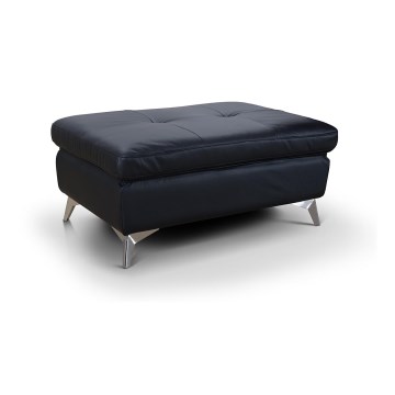 Tabouret en cuir SALERNO II 66x100 cm noir