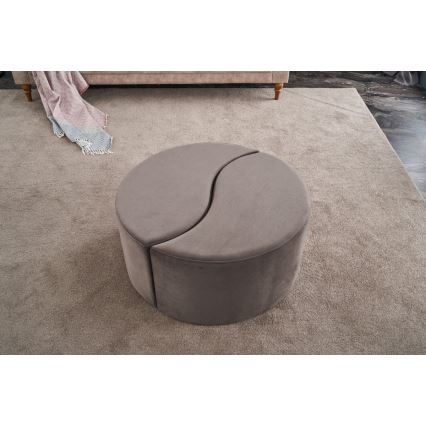 Tabouret JING Ø 80 cm marron