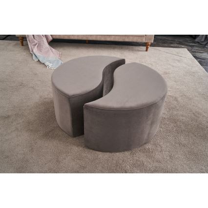 Tabouret JING Ø 80 cm marron