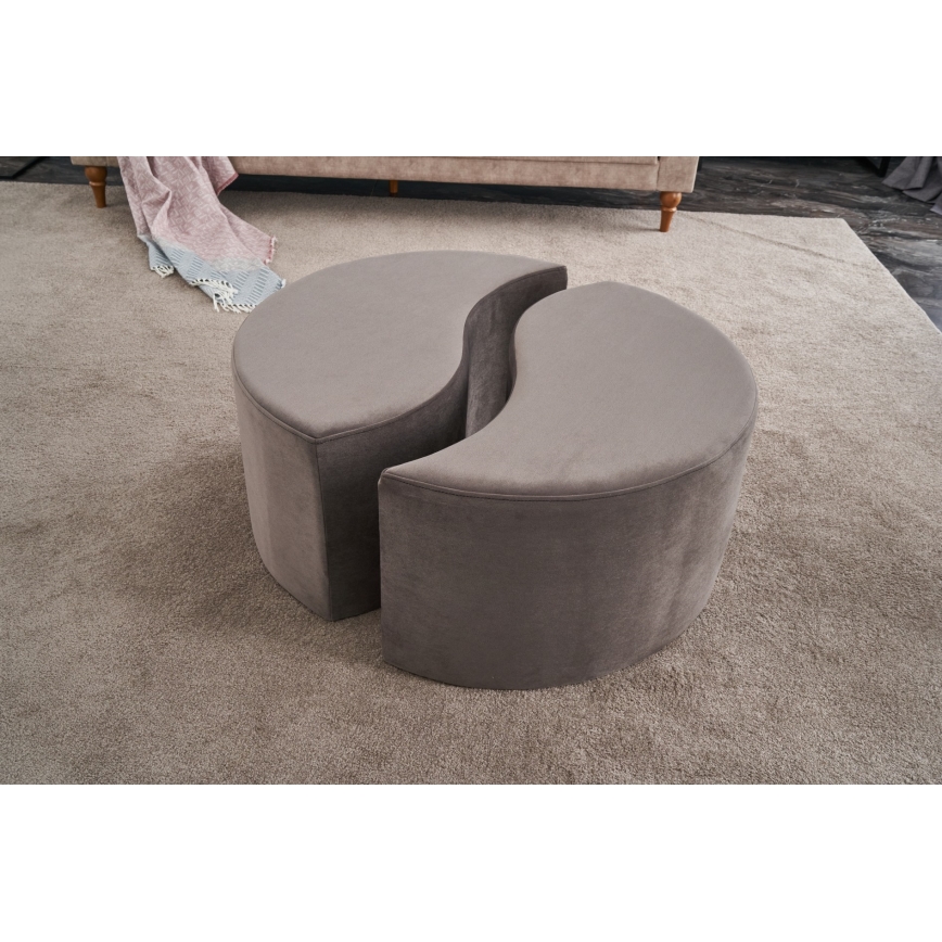 Tabouret JING Ø 80 cm marron