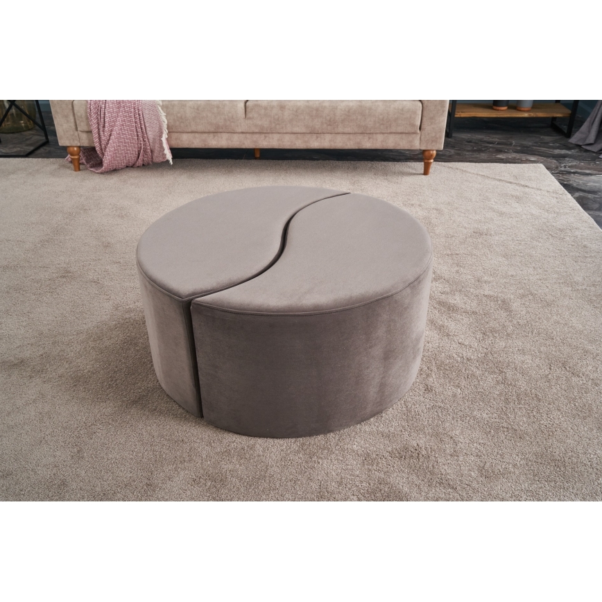 Tabouret JING Ø 80 cm marron