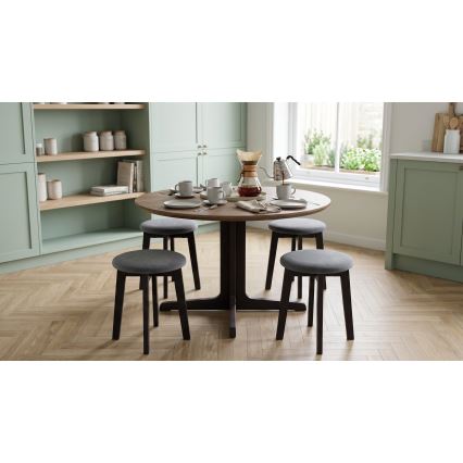 Tabouret KUBE Ø 36 cm noir/anthracite