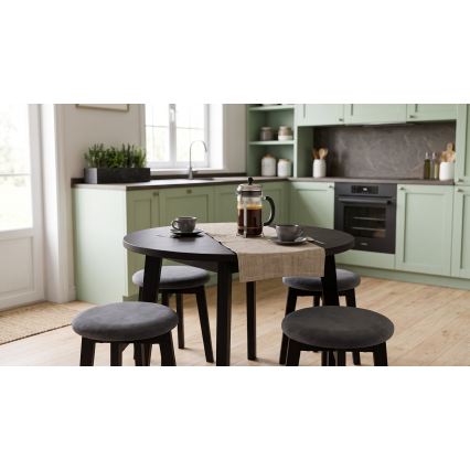 Tabouret KUBE Ø 36 cm noir/anthracite