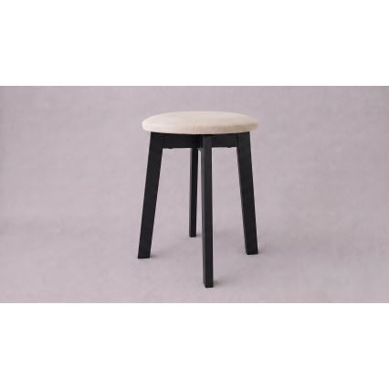 Tabouret KUBE Ø 36 cm noir/beige