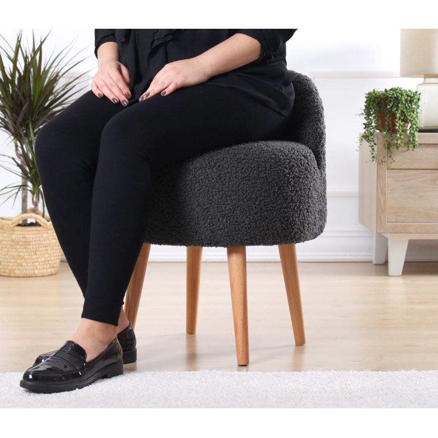 Tabouret MIKI Ø 46 cm, gris foncé