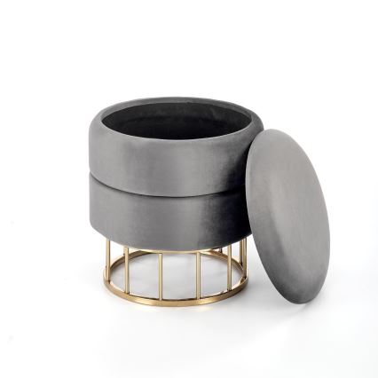 Tabouret MINTY d. 37 cm gris/doré