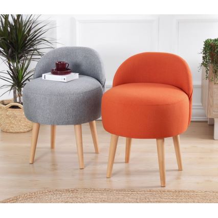 Tabouret NIKI, diamètre 46 cm, orange