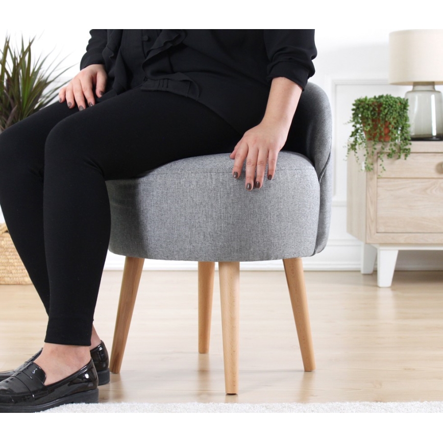 Tabouret NIKI Ø 46 cm gris