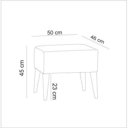 Tabouret NIMO 46 x 50 cm, crème