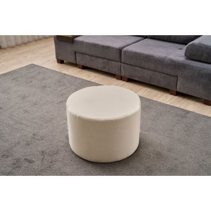 Tabouret RABO, diamètre 58 cm, coloris crème