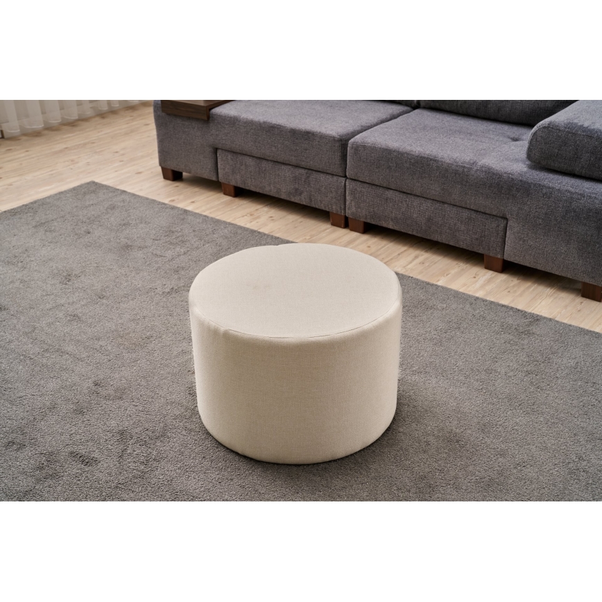 Tabouret RABO, diamètre 58 cm, coloris crème