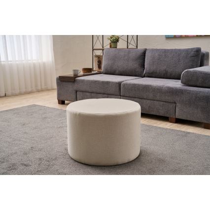 Tabouret RABO, diamètre 58 cm, coloris crème