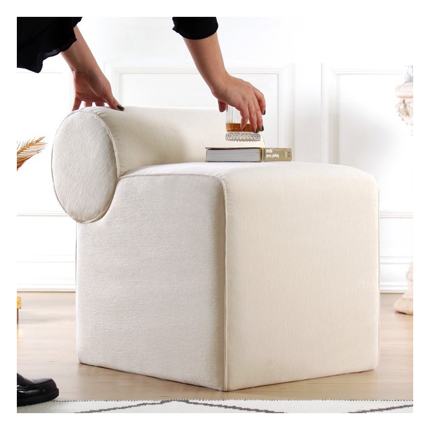 Tabouret TIKI 47x45 cm crème