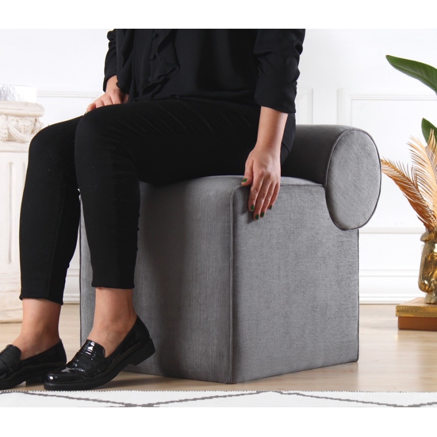 Tabouret TIKI 47x45 cm gris
