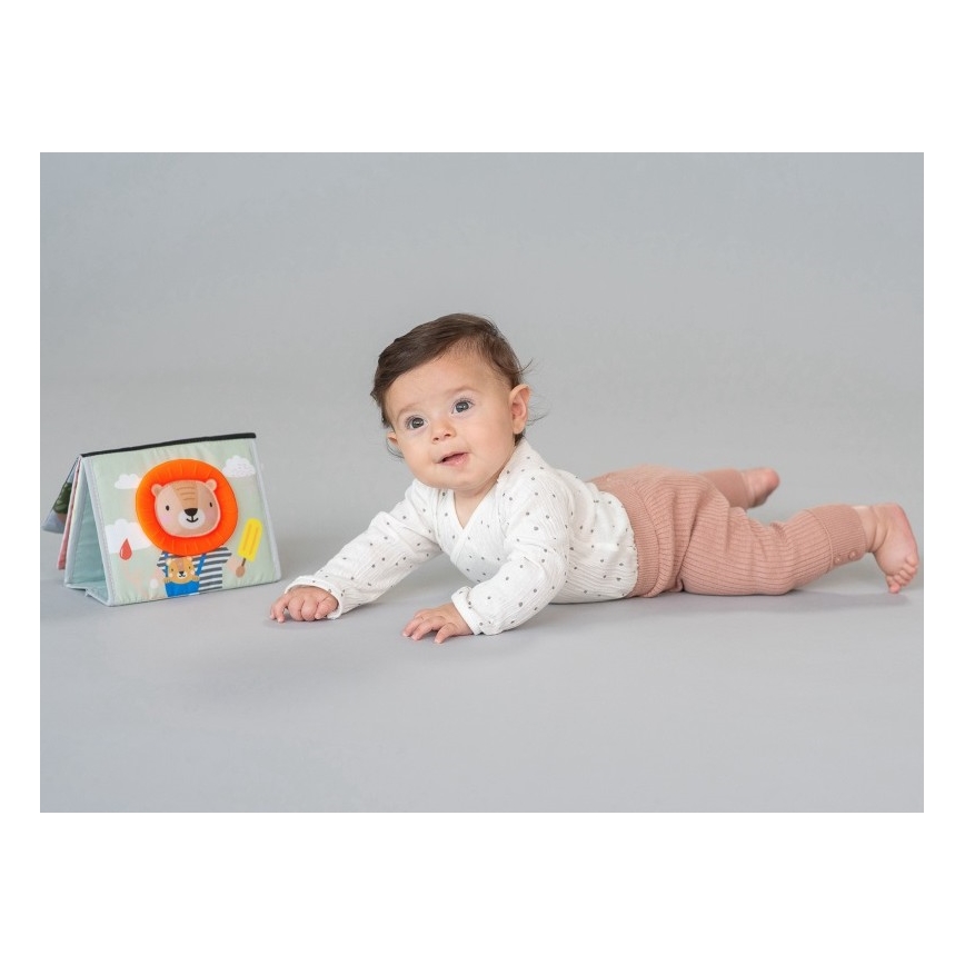 Taf Toys - Kinder textielboek met een spiegel savanne