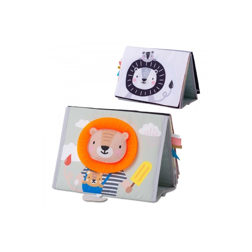 Taf Toys - Kinder textielboek met een spiegel savanne