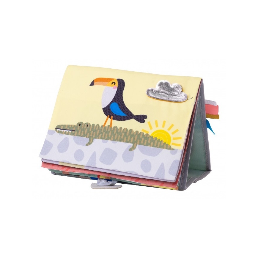 Taf Toys - Kinder textielboek met een spiegel savanne