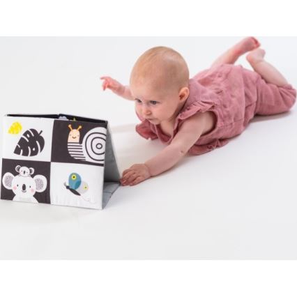 Taf Toys - Kinder textielboek met spiegel zwart