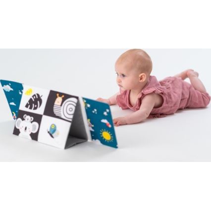 Taf Toys - Kinder textielboek met spiegel zwart