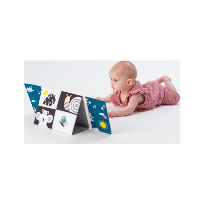 Taf Toys - Kinder textielboek met spiegel zwart
