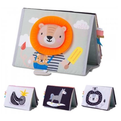 Taf Toys - Livre textile pour enfant avec miroir savane