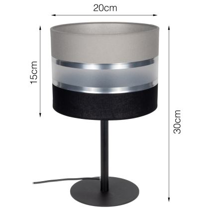 Tafel Lamp CORAL 1xE27/60W/230V zwart/grijs